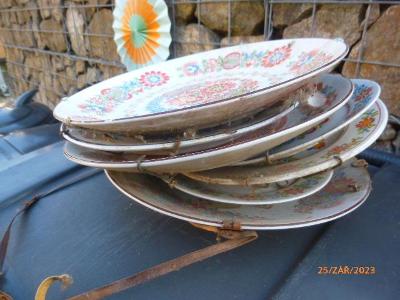 staré retro porcelánové malované talíře,stará půda