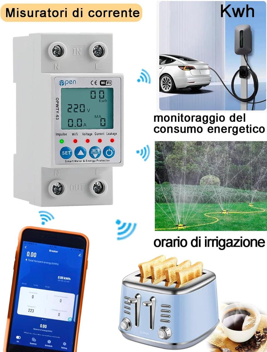 Elektroměr WEBN Smart WiFi, 1fázový, elektroměr DIN, 63A NOVÉ!záruka! - Stavebniny