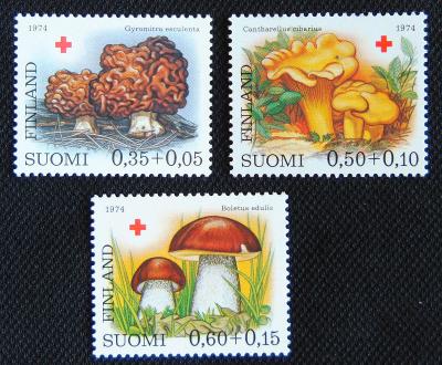 Finsko, 1974, červený kříž/houby, **