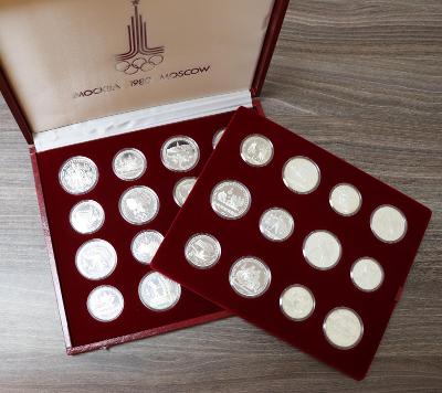 Sada 28 Ks Stříbrných Pamětních Mincí 1980 - Olympiáda Moskva - PROOF!