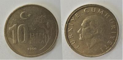 Turecko 10 Bin Lira 1999