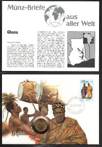 GHANA: 5 cedis 1984 UNC - mincovní dopis z roku 1989