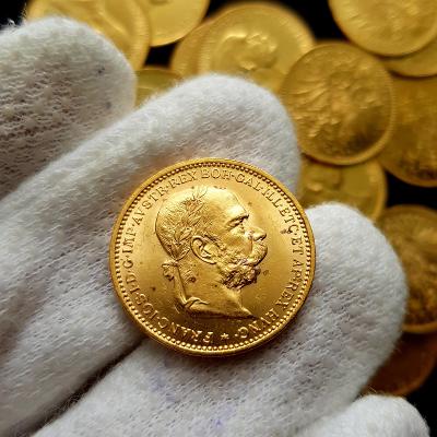 Rakouská 20 Koruna 1893 BZ, František Josef I., zlatá mince, aUNC