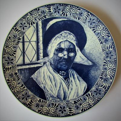 Delft starožitný porcelánový dekorativní talíř Holland 29cm