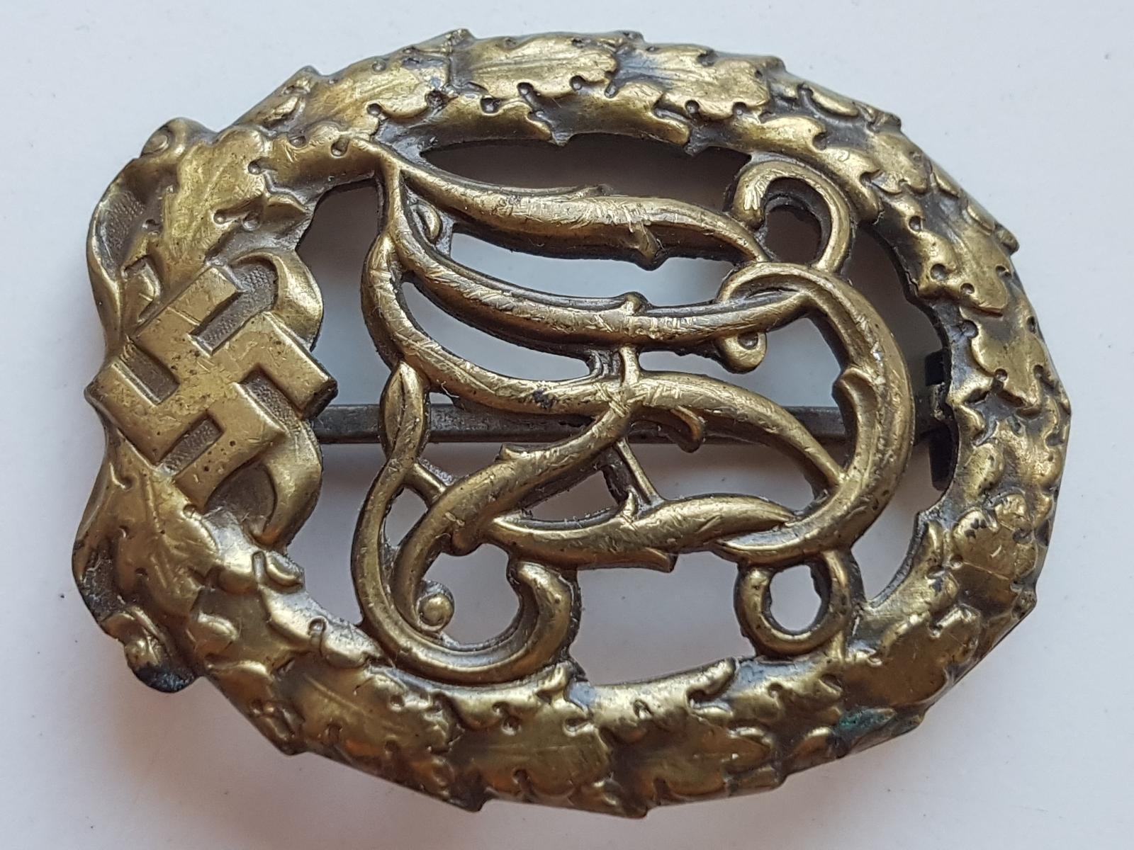 DRL sportabzeichen bronze, odznak DRL v bronze - Vojenské zberateľské predmety