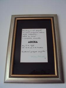 Václav Havel - POZVÁNKA s podpisem 1996 !!!!!!! ZASKLENO