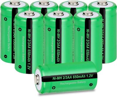 8 kusů Dobíjecí baterie NIMH 2/3AA baterie 1,2 V 650 mAh (2140)