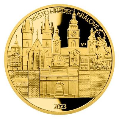 Zlatá minca 200 Kč Hradec Králové 2023 Proof