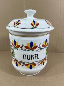 Stará asi porcelánová nádoba na CUKR - kuchyně - dekorace - dóza