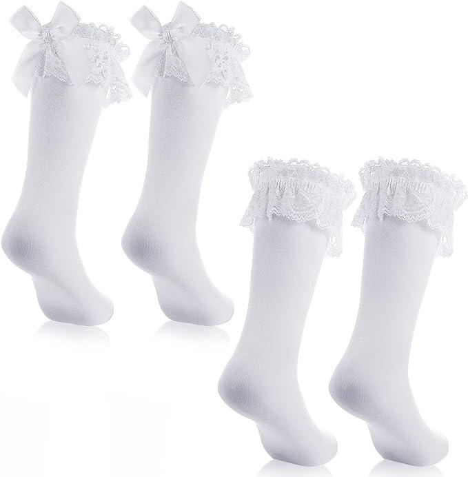 2 páry dievčenských čipkových ponožiek veľ. UNI (2209) - Oblečenie pre deti