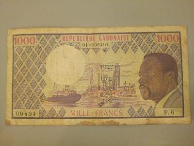 1000 francs Gabon 1974.
