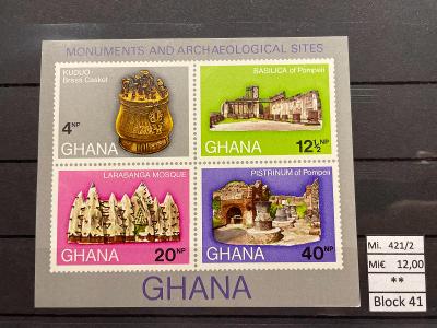 Bývalá Britská kolonie - Ghana, Mi. 417/20 Block 41