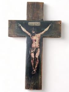 50 cm Starý dřevěný kříž v rustikálním stylu dřevěný závěsný kříž