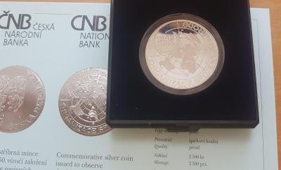 Stříbrná pamětní mince ČR - 200 Kč OSN proof (1995)