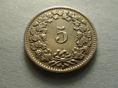 Švýcarsko, 5 Rappen z roku 1952 B  