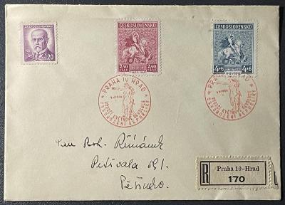 Československo 1946 - obálka prošlá poštou