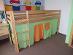 Detská vyvýšená posteľ s domčekom-masív, buk - Vybavenie pre detskú izbu
