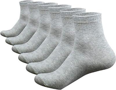 Bavlněné ponožky unisex - 6 párů, šedá