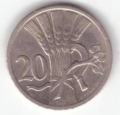 1926 (ČSR I) - Mince 20h, krásný stav (2914)