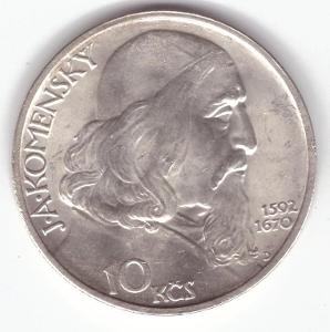 1957 (ČSR II) - Mince 10 Kčs, KOMENSKÝ, Ag, pěkný stav (2918)