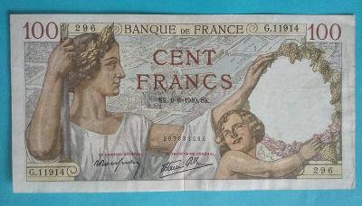 Francie 100 fr. 1940 rok