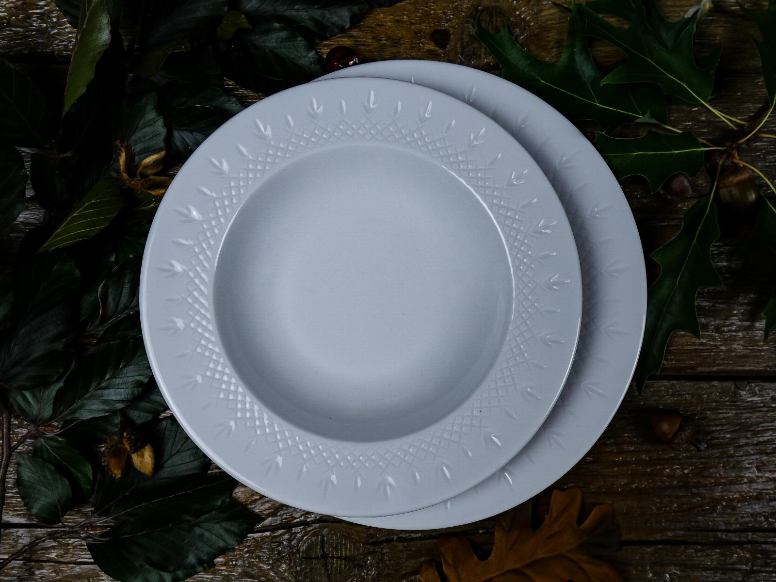 tanierová sada 18 dielna porcelán biely - Zariadenia pre dom a záhradu