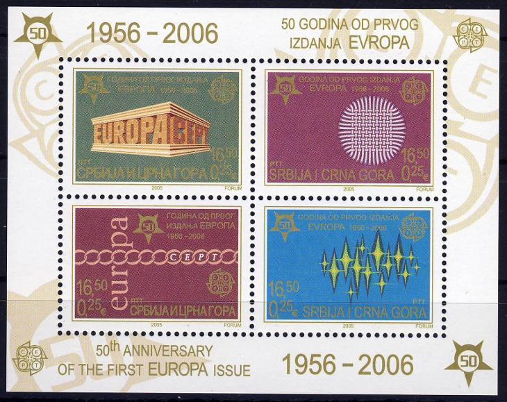 Juhoslávia 2005 **/ Mi. Block 59A , Európa CEPT , /Z4/ - Známky