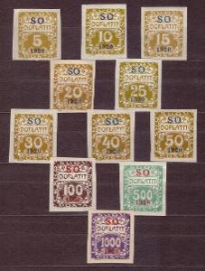 SO 1920 (ČSR I) - Kompletní série známek SO33 - SO43 (2301)