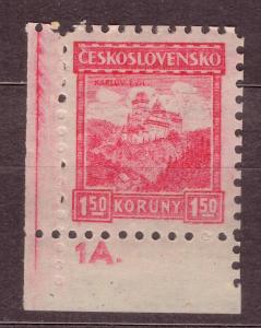 1926 (ČSR I) - známka č. 214 (Karlštejn) s DČ 1A, stav ** (2325)