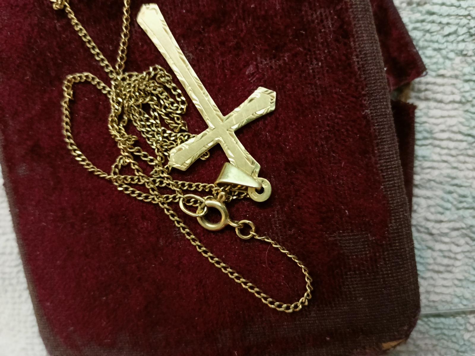 Zlatá retiazka s krížikom 14 k - Šperky