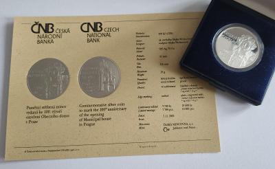 200 Kč 2012 PROOF výročí otevření Obecního domu mince stříbro 