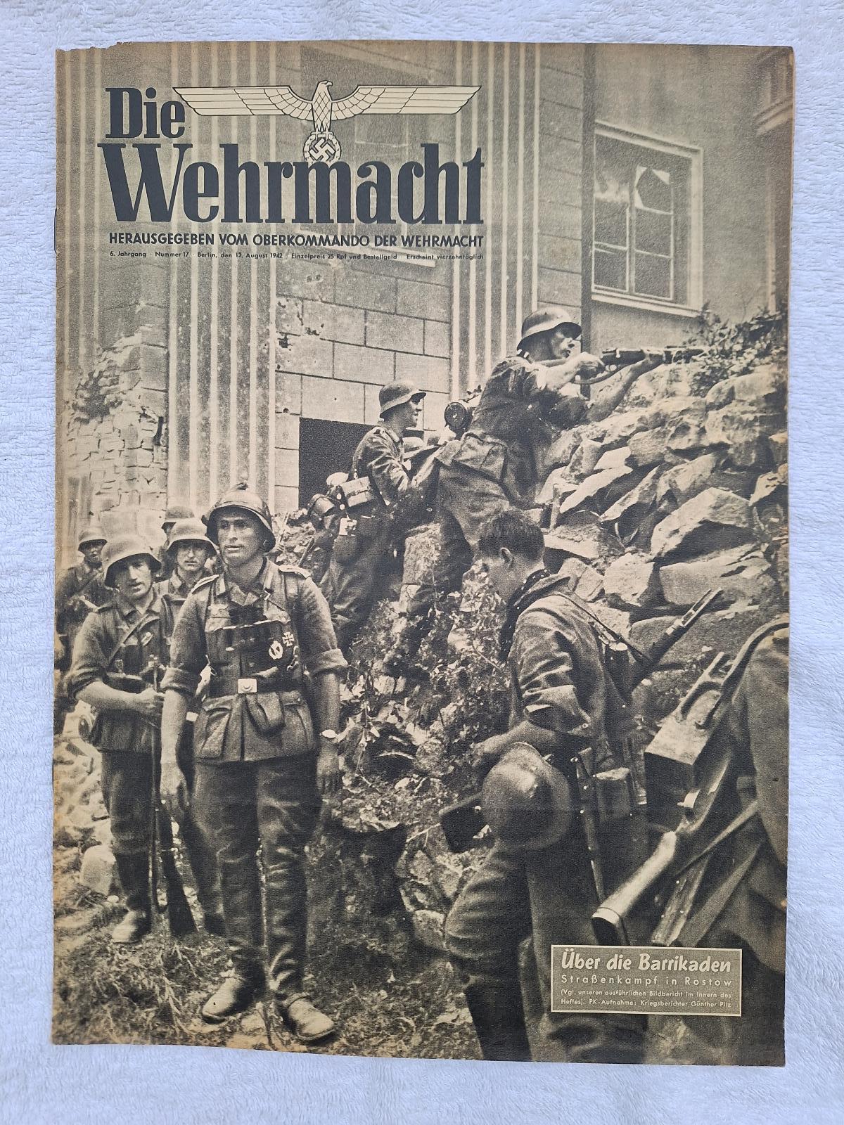 Die Wehrmacht, august 1942, časopis - Vojenské zberateľské predmety