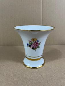 Stará RUČNĚ MALOVANÁ porcelánová váza - vázička - květina - zlacená