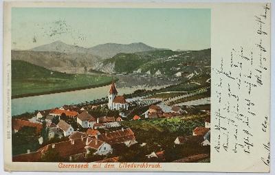 Velké Žernoseky - Czernosek - hezký záběr - dlouhá adresa - 1899