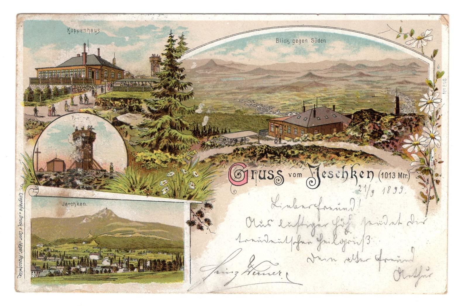 okres LIBEREC - JESCHKEN / EŠTED 1899 - Pohľadnice miestopis