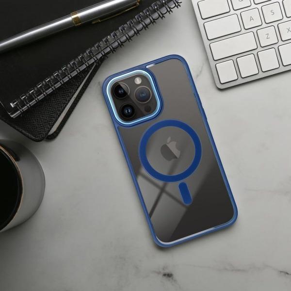 Trvalý štýlový zadný kryt s modrým rámčekom a Magsafe na iPhone 14 Pro - undefined