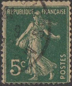 Francúzsko 1907 Mi: FR 116 Séria: Semeuse pevné pozadie - Známky