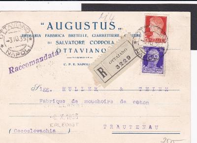 Itálie, firemní R- Ottaviano, Napoli 1935 - Trutnov, bez přích.