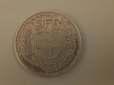 5 francs Švýcarsko 1932.(Ag)