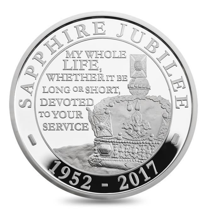 Royal Mint Alžbeta II. zafírové jubileum 5£ 2017 Piedfort 56g!!! Proof - Numizmatika