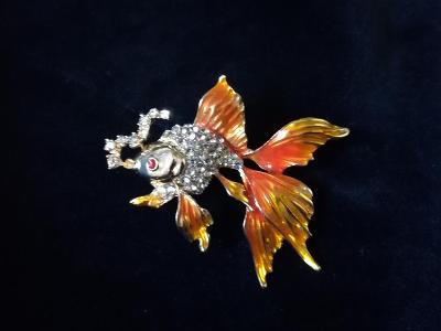 Brož zlata rybka - nová