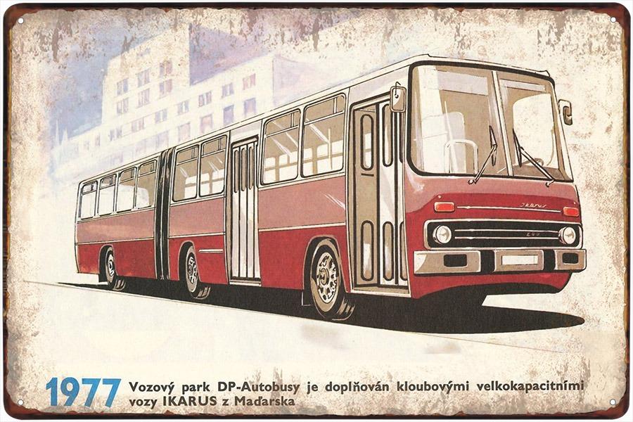 plechová ceduľa - autobus Ikarus - Auto-moto