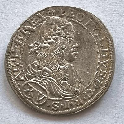 Stříbrný 15 Krejcar 1664 ,Vídeň, Leopold I.
