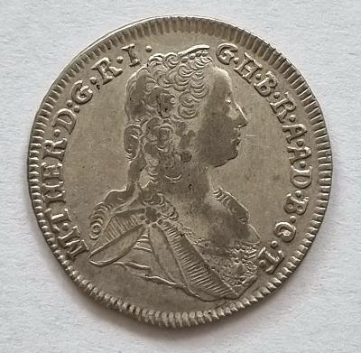 Stříbrný XVII Krejcar 1761 K.B. Marie Terezie 