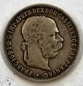 Stříbrná 1 koruna 1892 b.z,František Josef I. 