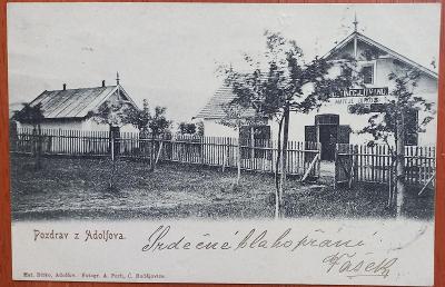 Adolfov - Křemže - pohled na hospodu - hostinec "U Litvanů" -  1901