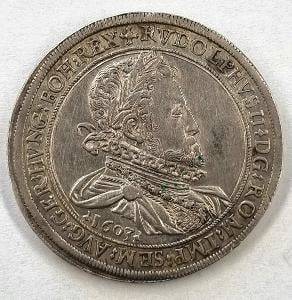 Stříbrny 1 tolar 1603, Rudolf II,  Hall. 