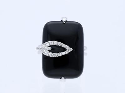 Designový prsten/onyx+dia 15,28 ct./18 k./15,56 gr./Top!!!