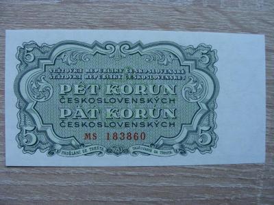 5 Kčs 1953 MS 183860 UNC, originál foto, TOP bankovka z mojej zbierky