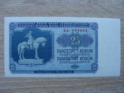 25 Kčs 1953 KA 058865 UNC, originál foto, TOP bankovka z mojej zbierky